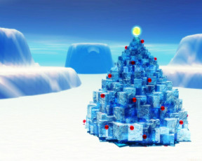 обоя праздничные, 3д, графика, новый, год