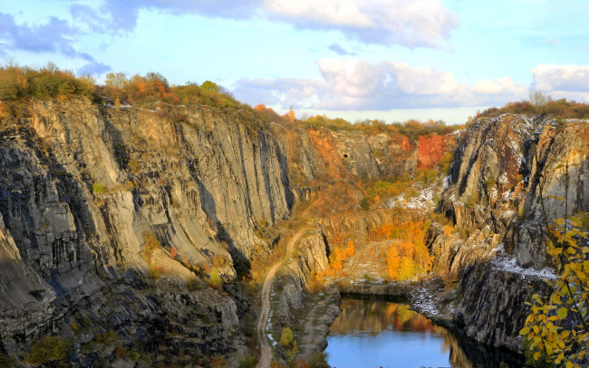 Обои картинки фото Чехия, morina, природа, горы, карьер, озеро