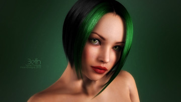 Картинка 3д+графика portraits+портрет девушка глаза