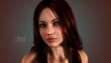 Картинка 3д+графика portraits+портрет глаза девушка