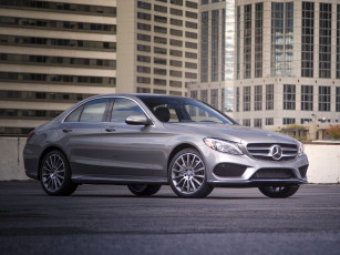 Картинка автомобили mercedes-benz 4matic amg line us-spec w205 серый c 400 2015г