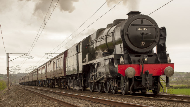 Обои картинки фото техника, паровозы, паровоз, дорога, железная