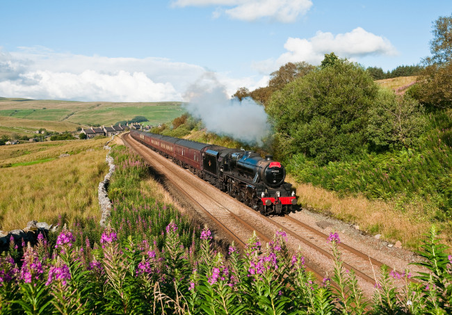 Обои картинки фото техника, паровозы, дорога, паровоз, железная