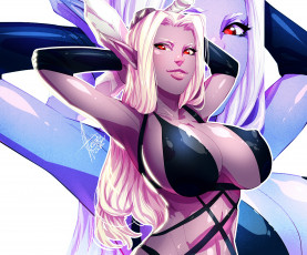 Картинка разное арты фон взгляд эльфийка