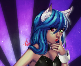 Картинка разное арты девушка кошка фон взгляд