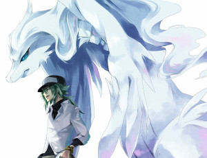 Картинка аниме pokemon дракон reshiram тренер покемон