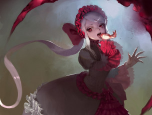 Картинка аниме overlord attall ленты арт девушка shalltear bloodfallen кровь