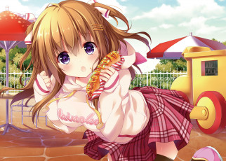 Картинка аниме unknown +другое девушка фон взгляд юбка