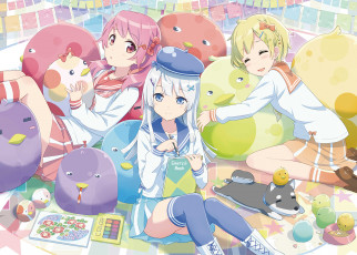 Картинка аниме животные +существа арт девочки gochou comedia80