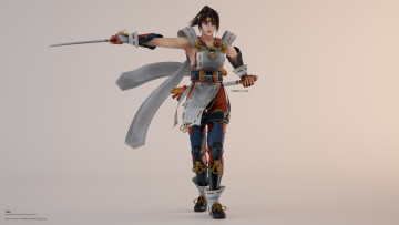 Картинка 3д+графика фантазия+ fantasy шарф оружие взгляд фон девушка