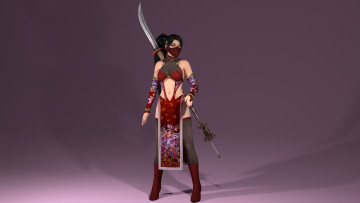 Картинка 3д+графика фантазия+ fantasy взгляд девушка оружие фон