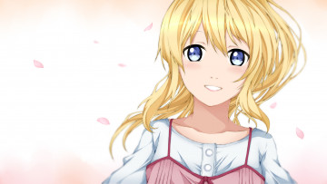 Картинка аниме shigatsu+wa+kimi+no+uso девочка арт karra kon miyazono kawori shigatsu wa kimi no uso улыбка