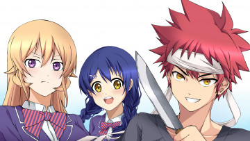 Картинка аниме shokugeki+no+soma shokugeki no soma арт кухня сомы nakiri erina karra kon yukihira tadokoro megumi нож