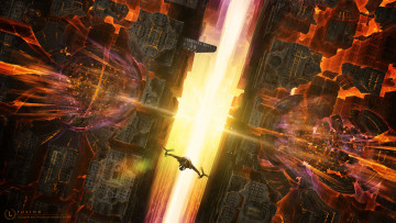 Картинка фэнтези космические+корабли +звездолеты +станции свет технологии звездолёт