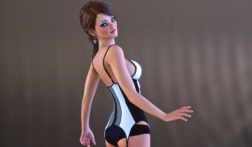 Картинка 3д+графика люди+ people взгляд девушка фон