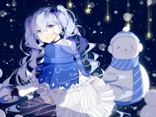 Обои картинки фото аниме, vocaloid, взгляд, девушки, miku, hatsune, фон