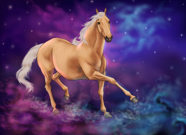 Обои картинки фото рисованное, животные,  лошади, фон, лошадь