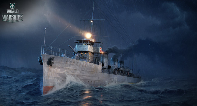 Обои картинки фото world of warships, видео игры, корабль, море, волны