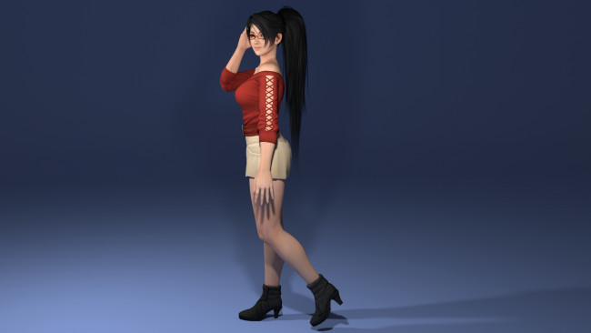 Обои картинки фото 3д графика, люди , people, девушка, взгляд, фон