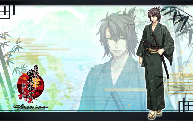 Обои картинки фото аниме, hakuoki, парень, фон