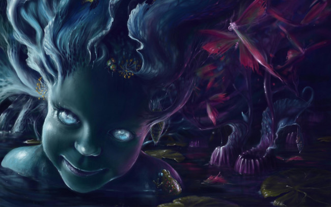 Обои картинки фото фэнтези, существа, девочка, существо, арт