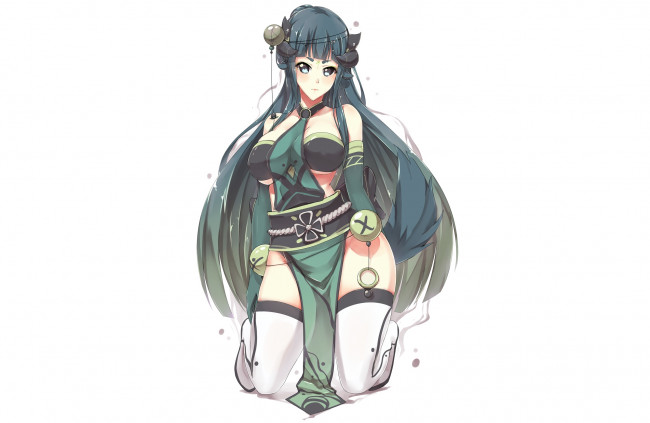 Обои картинки фото аниме, ангелы,  демоны, девушка, фон, арт