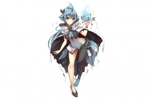 Обои картинки фото аниме, ангелы,  демоны, магия, девушка, фон