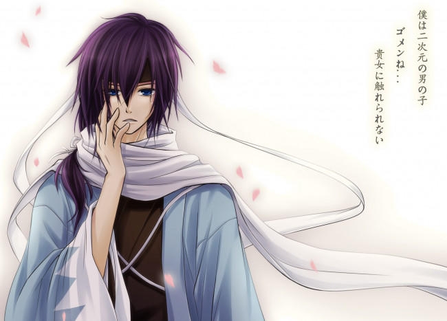 Обои картинки фото аниме, hakuoki, парень, фон