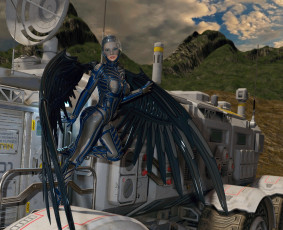 Картинка 3д+графика существа+ creatures дракон взгляд фон эльфийки