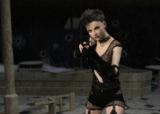 Картинка 3д+графика фантазия+ fantasy оружие девушка фон взгляд