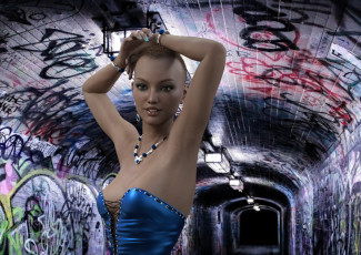 Картинка 3д+графика люди+ people девушка взгляд фон