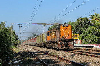 Картинка техника поезда состав локомотив рельсы