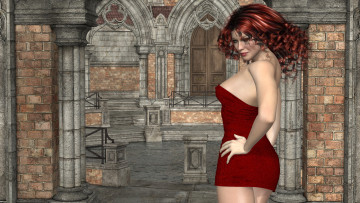 Картинка 3д+графика люди+ people девушка взгляд фон