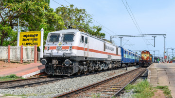 Картинка техника поезда локомотив рельсы состав