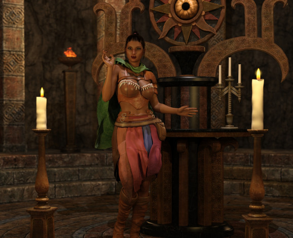 Обои картинки фото 3д графика, фантазия , fantasy, девушка, взгляд, фон