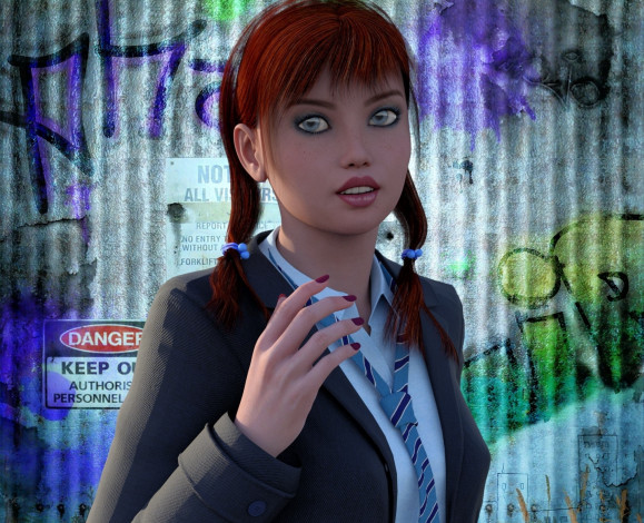 Обои картинки фото 3д графика, люди , people, девушка, взгляд, фон