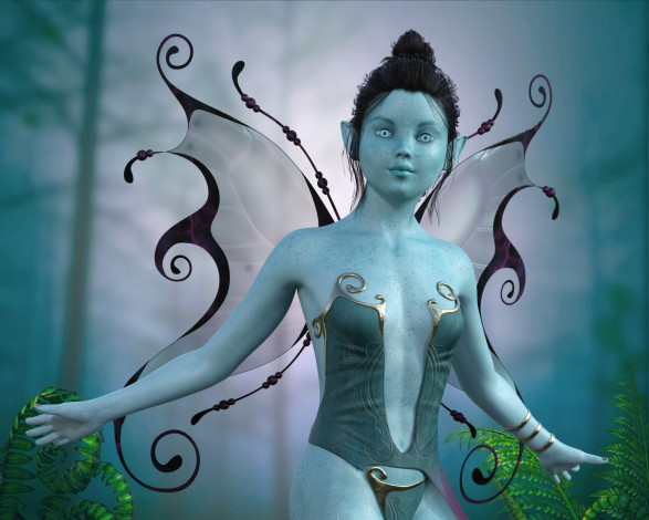 Обои картинки фото 3д графика, эльфы , elves, фея, взгляд, фон