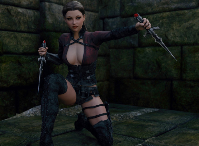 Обои картинки фото 3д графика, фантазия , fantasy, взгляд, девушка, фон