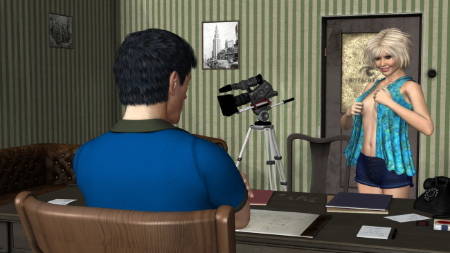 Обои картинки фото 3д графика, люди , people, девушка, взгляд, фон