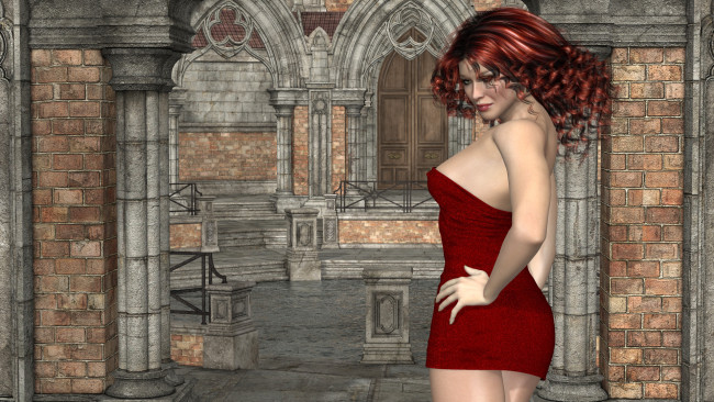 Обои картинки фото 3д графика, люди , people, девушка, взгляд, фон