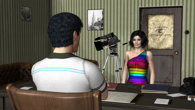 Обои картинки фото 3д графика, люди , people, фон, взгляд, девушка