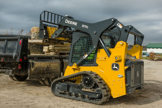 Обои картинки фото техника, фронтальные погрузчики, john, deere