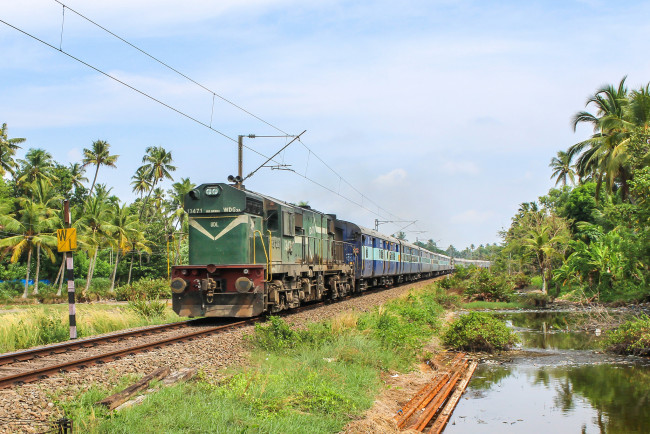 Обои картинки фото техника, поезда, локомотив, состав, рельсы