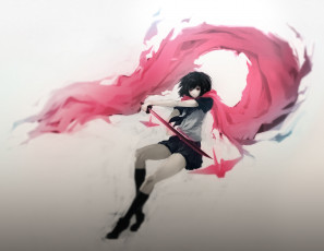 Картинка аниме оружие +техника +технологии девушка