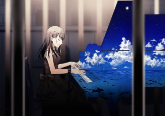 Картинка аниме музыка девушка