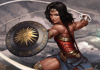 Картинка рисованное комиксы wonder woman