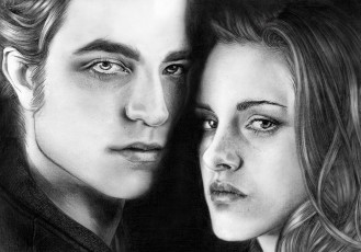 Картинка рисованное кино девушка мужчина фон взгляд