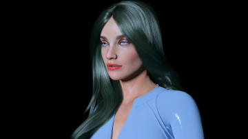 Картинка 3д+графика портрет+ portraits фон взгляд девушка