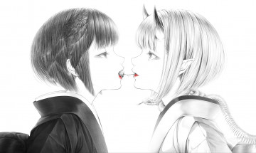 Картинка аниме ангелы +демоны девочки