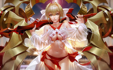 Картинка аниме оружие +техника +технологии девушка